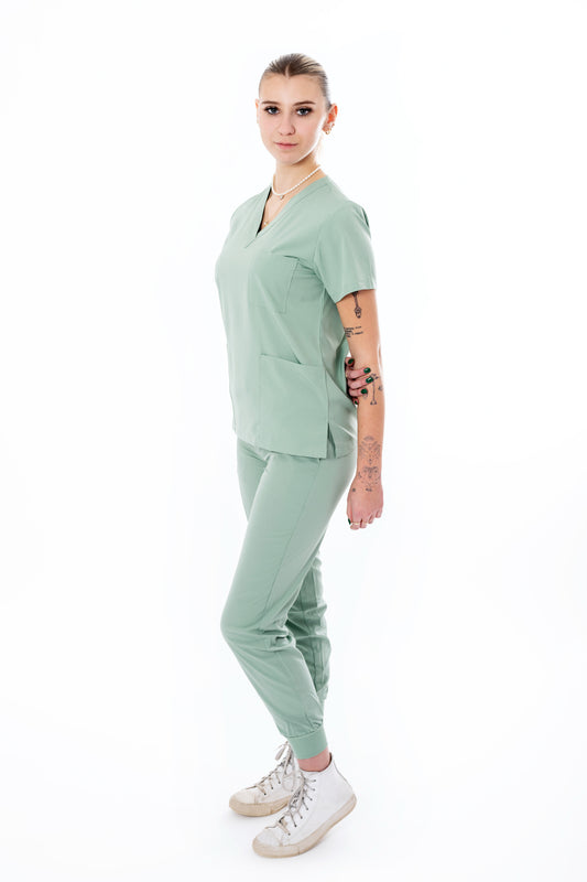 EMILIE 3 Pocket Scrub Top + 3 Pocket Jogger Scrub Pant SET