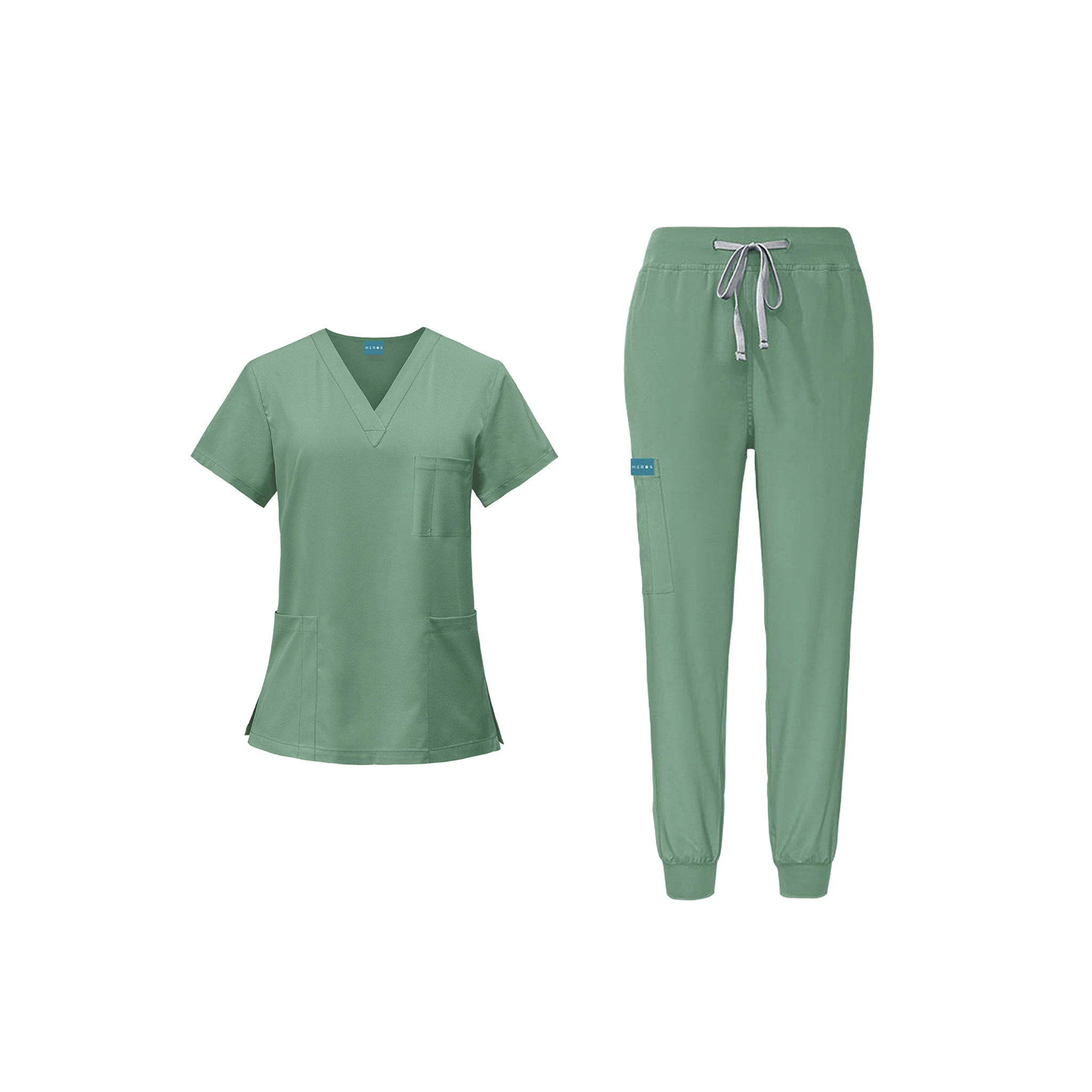 EMILIE 3 Pocket Scrub Top + 3 Pocket Jogger Scrub Pant SET